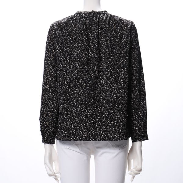 小花柄スタンドカラーブラウス