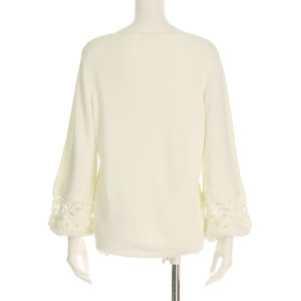 バテンレース切り替えニットプルオーバー