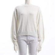 シームデザインクルーネックニット