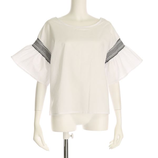 60コットンローンスモッキング袖ブラウス