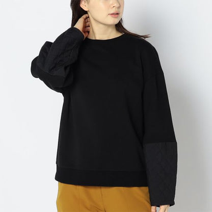 キルティング切り替えクルーネックカットソー