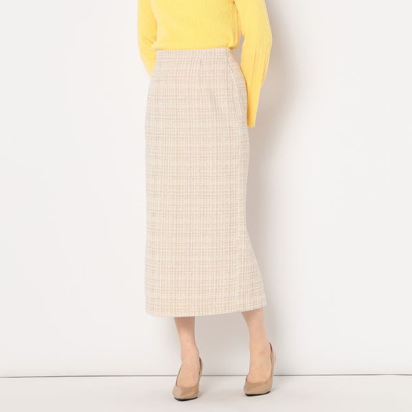 ツイードバックスリットスカート