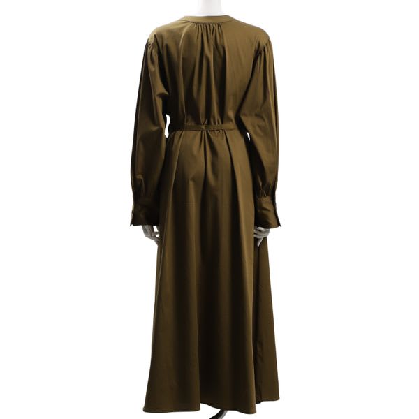 ウエストリボン前開きワンピース