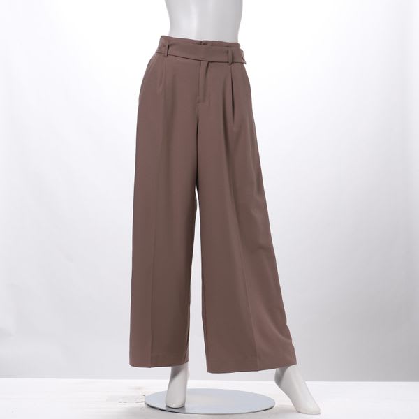 共布ベルト付きワイドパンツ