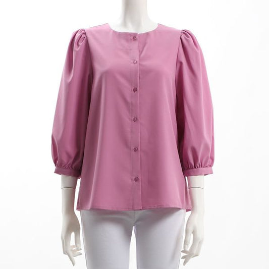 パフスリーブ前開きブラウス