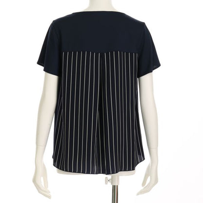 バックストライプ柄タックカットソー