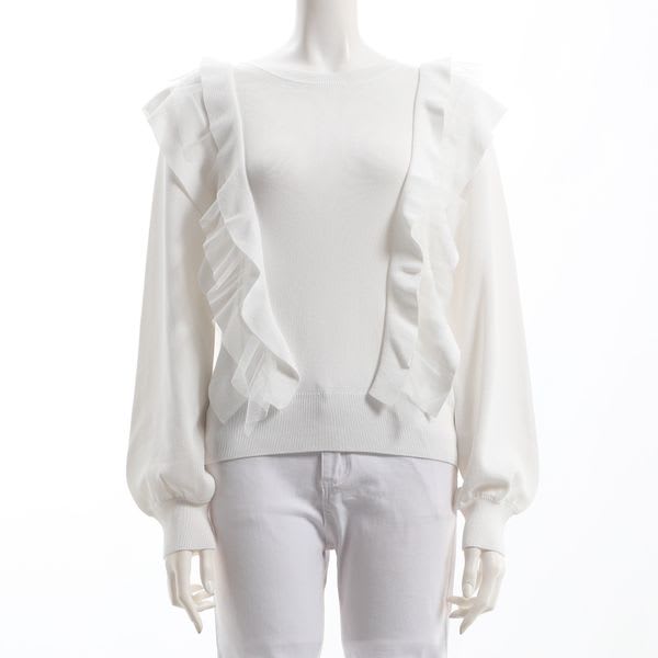 フリルデザインニット