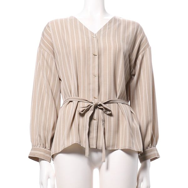 ウエストリボンデザインシャツ