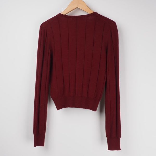 ネックラインビジューリブニットカーディガン