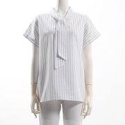 ストライプ柄ボウタイブラウス