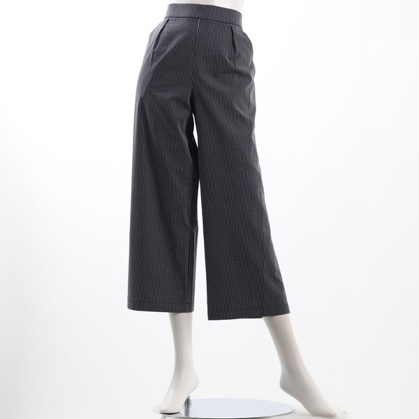 ストライプ柄タック入りワイドパンツ