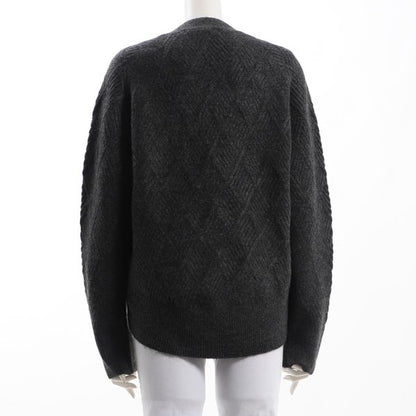 編み柄カーディガン