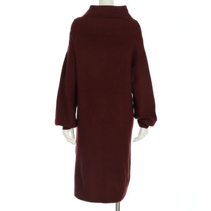 オフタートルネックニットワンピース