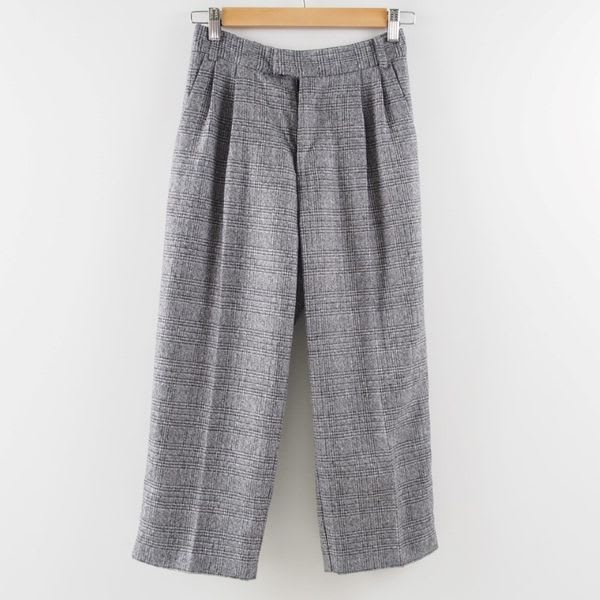チェック柄ワイドパンツ