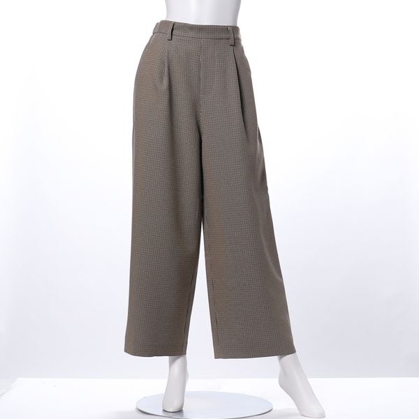 ガンクラブチェック柄ワイドパンツ