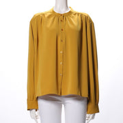 バンドカラーフロントボタンブラウス