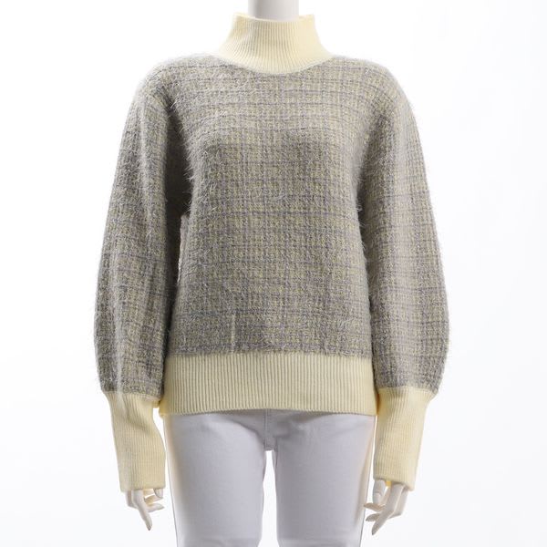 ツイード風デザインハイネックニット