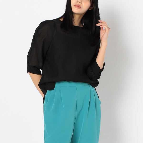 ふんわりスリーブシアーブラウス