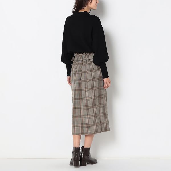 ラップデザインチェック柄スカート
