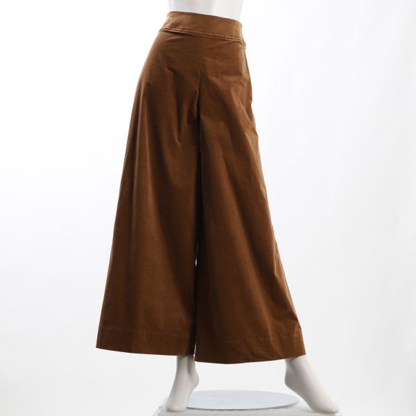 細コール素材ハイウエストフレアパンツ