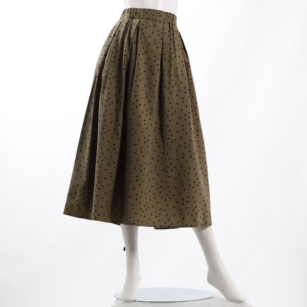 ドット柄フレアスカート