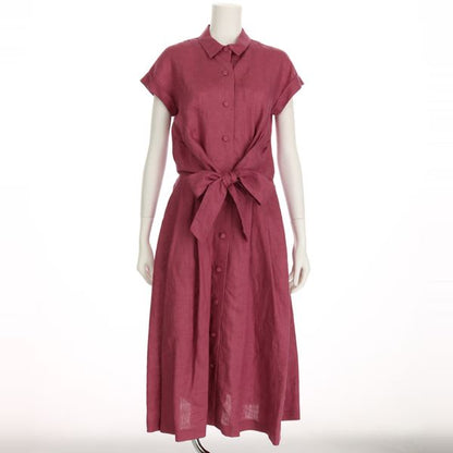 スペックリネン襟付きワンピース