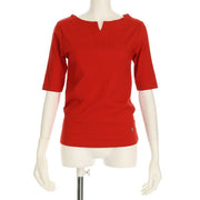 オープンフロントネックリブカットソー