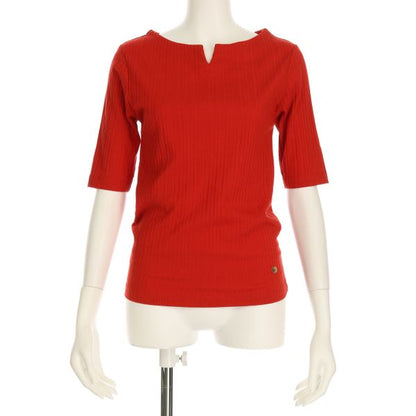 オープンフロントネックリブカットソー