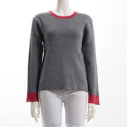 バイカラーリブニット