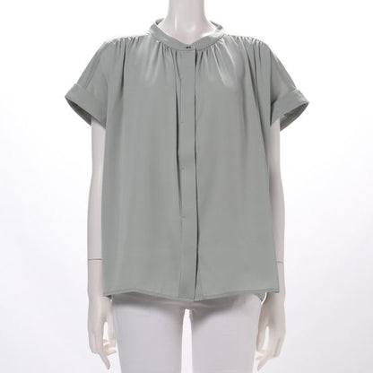 シルバー釦前開きブラウス