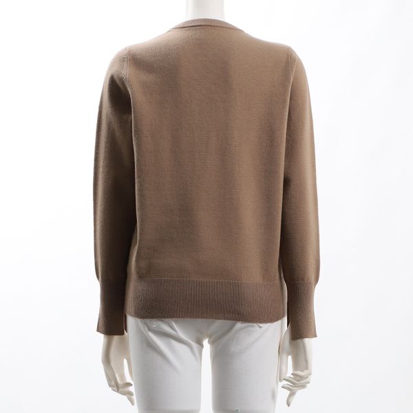 袖スリットクルーネックニット