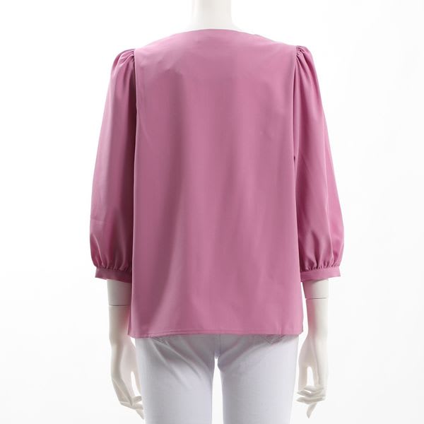 パフスリーブ前開きブラウス