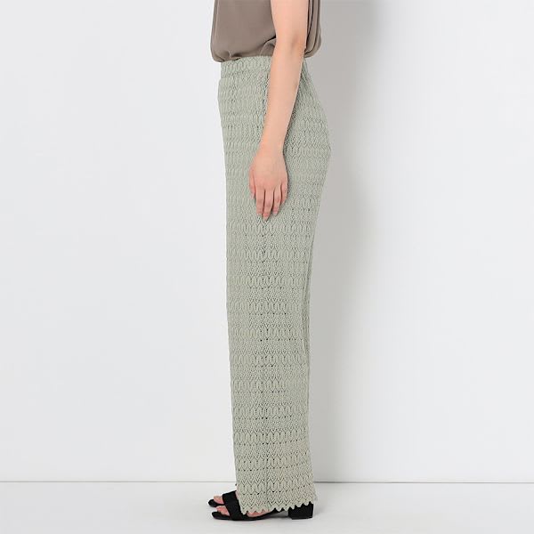 幾何リーフ総レースパンツ