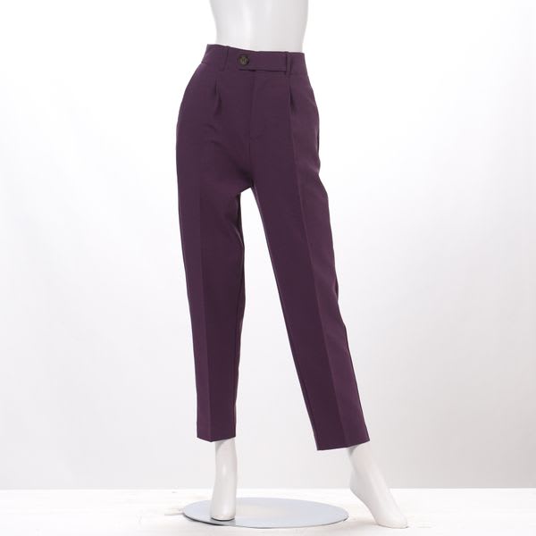 マーブル釦ポケット付きテーパードパンツ