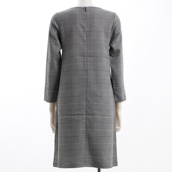 グレンチェック柄Vネックワンピース