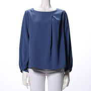 フロントタックボートネックブラウス