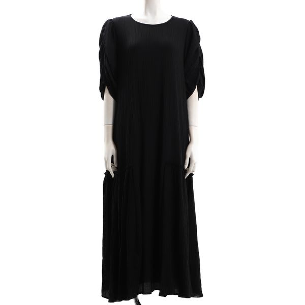 ドライタッチギャザーフレアワンピース