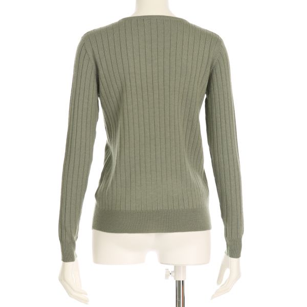 ワイドリブクルーネックニット