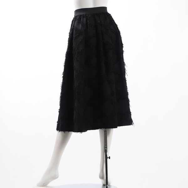 フリンジジャガードタックフレアスカート