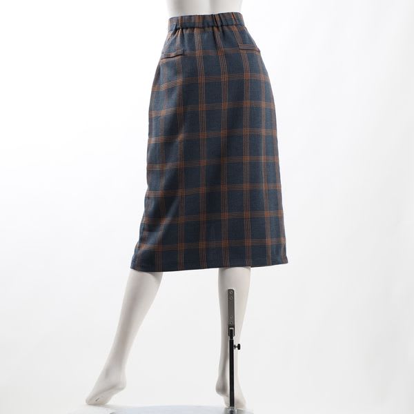 フロントスリットチェック柄タイトスカート