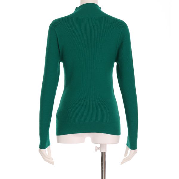 ボトルネックリブニット