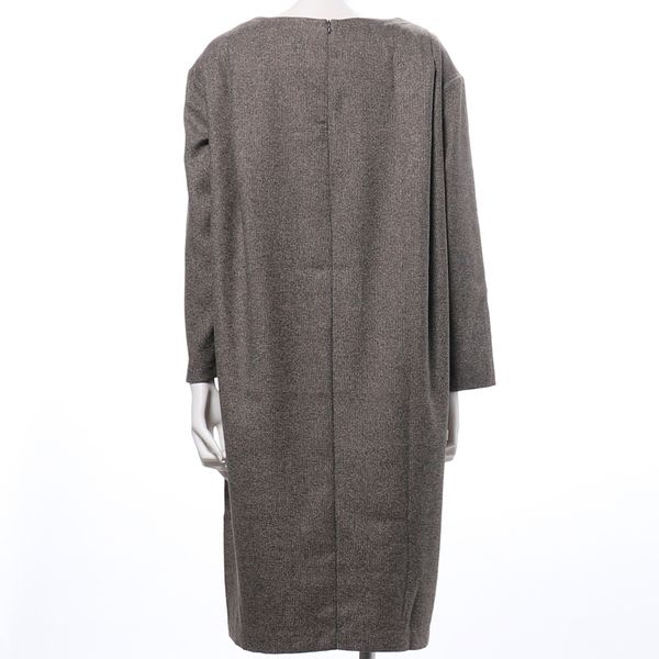 ツイードクルーネックストレートワンピース