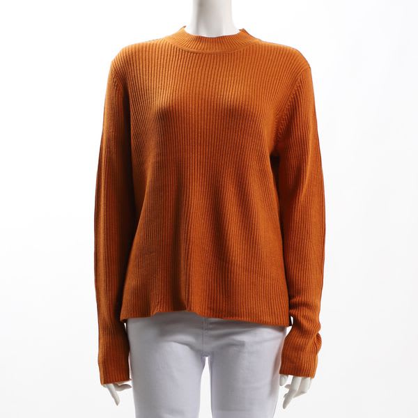 ハイネックリブニット