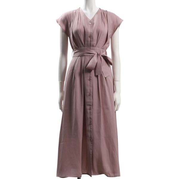 前開きデザインVネックワンピース