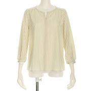 パイピングストライプ柄ブラウス