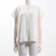 サイドスリット入りVネックブラウス