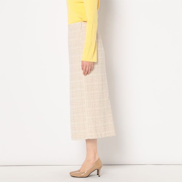 ツイードバックスリットスカート