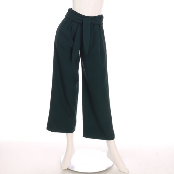 ウエストベルト付きワイドパンツ