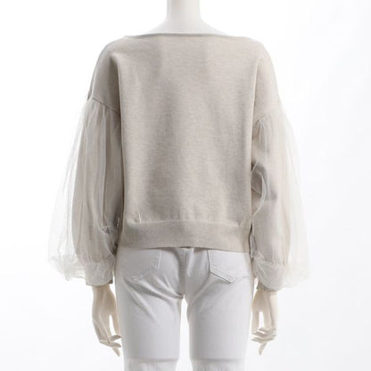 チュールスリーブニット