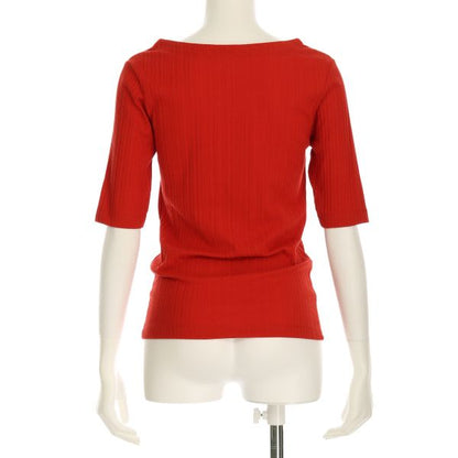 オープンフロントネックリブカットソー